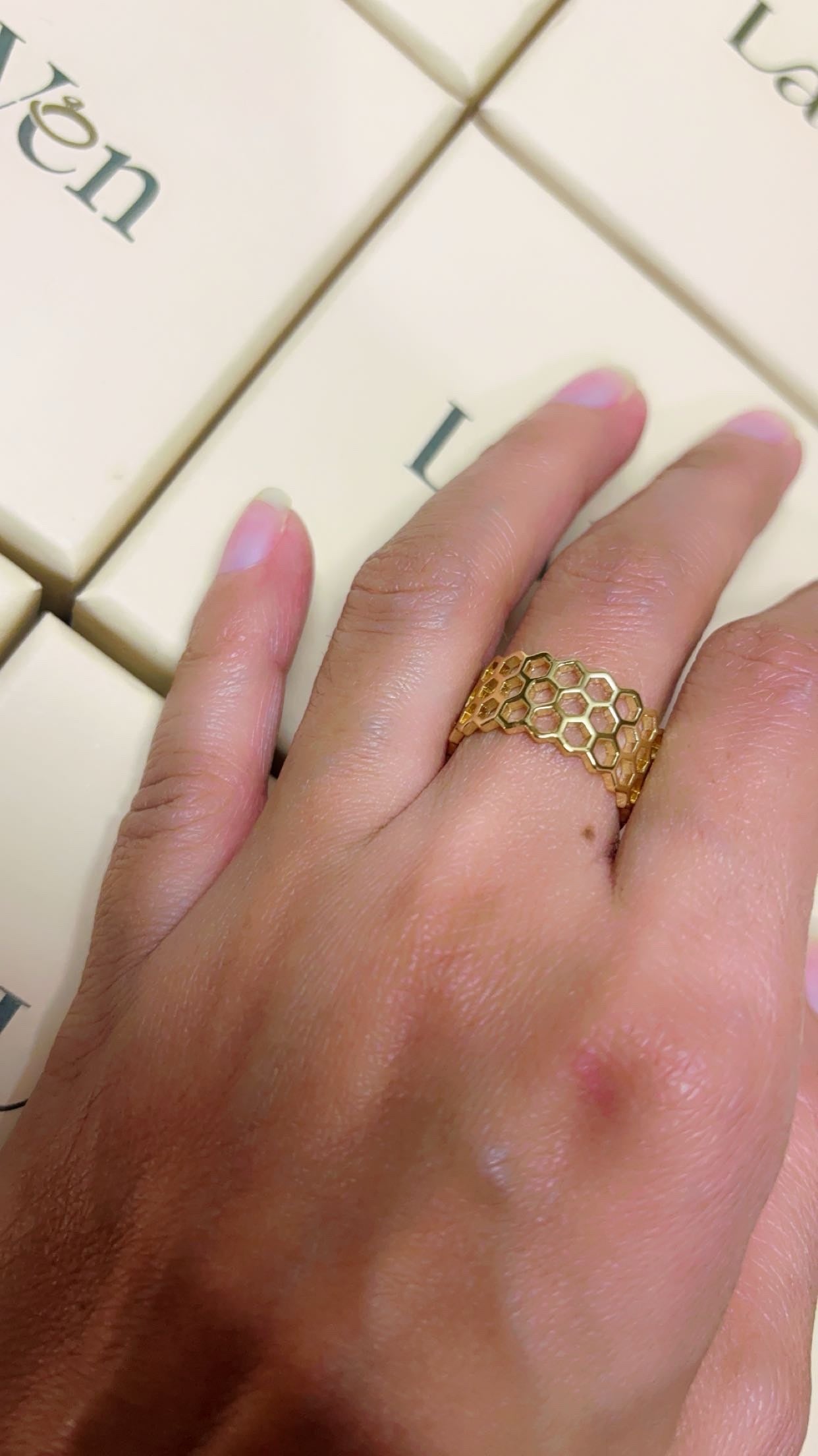 Gold Hexa Ring