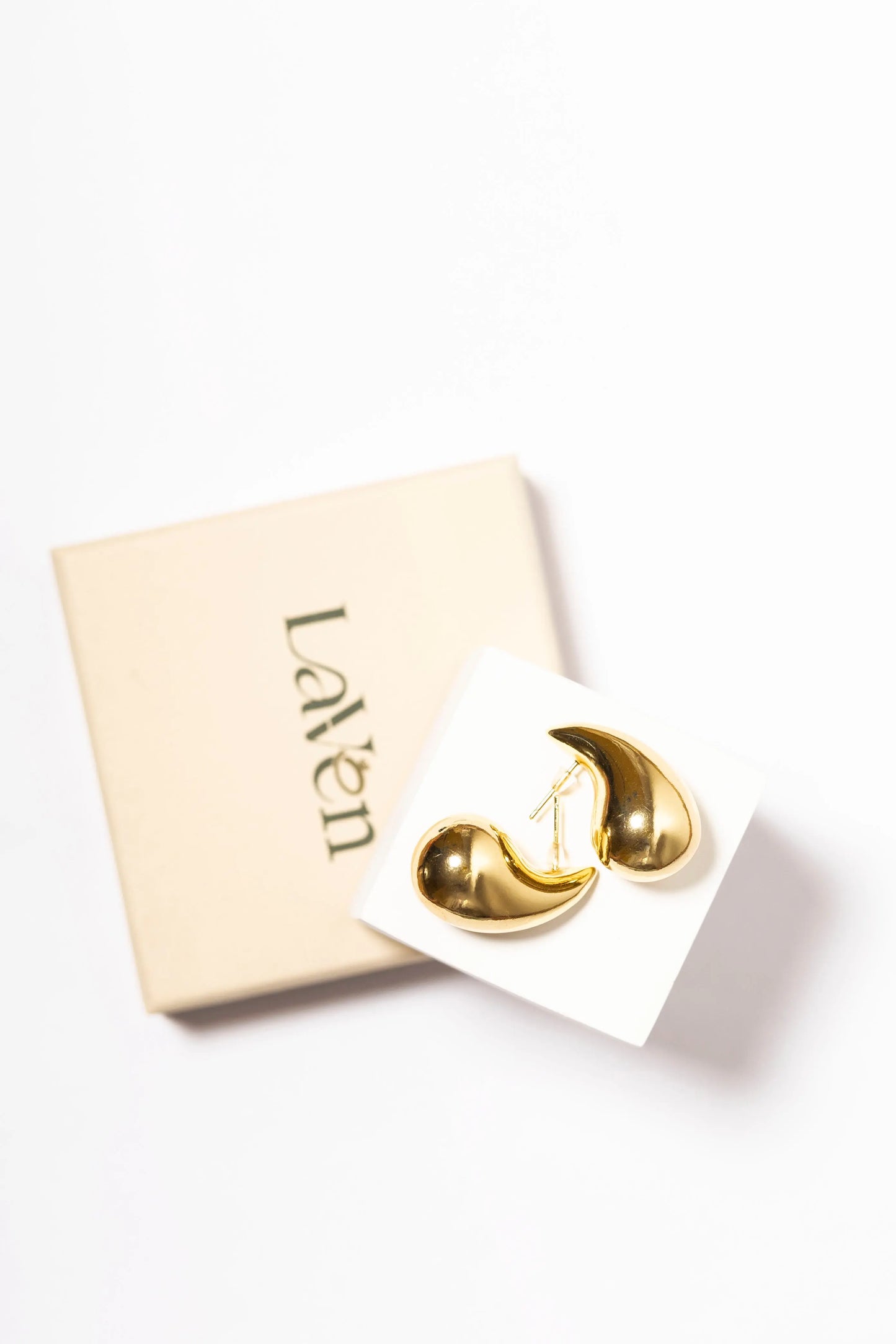 Gold Teardrops Earrings LAVEN JEWELLERY