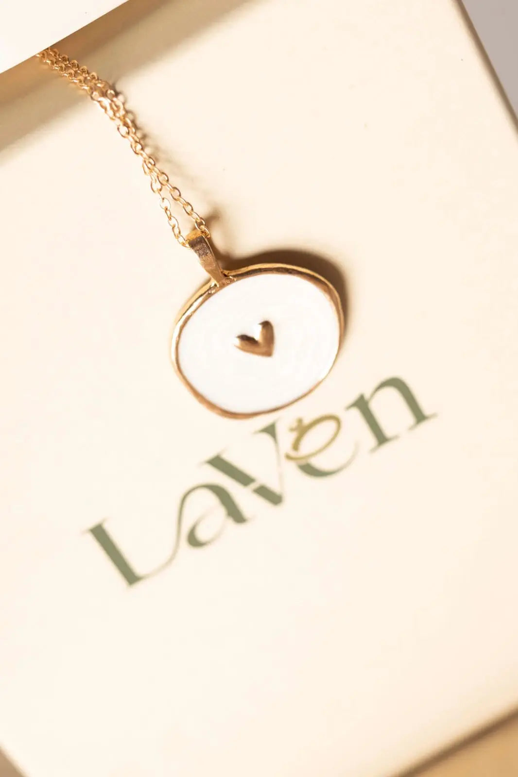 White Enamel Pendant LAVEN JEWELLERY