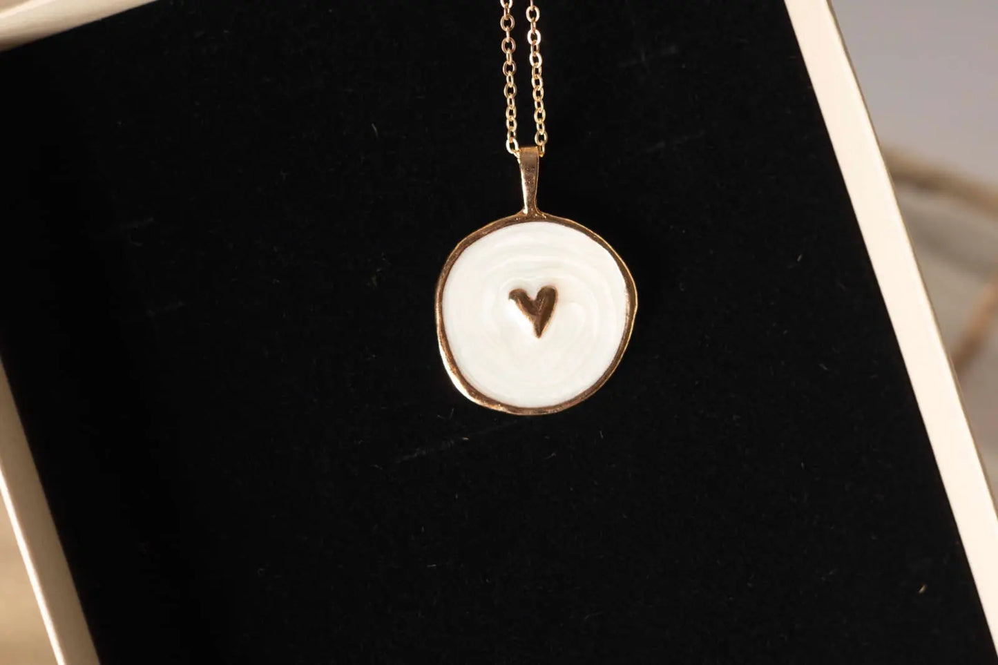 White Enamel Pendant LAVEN JEWELLERY