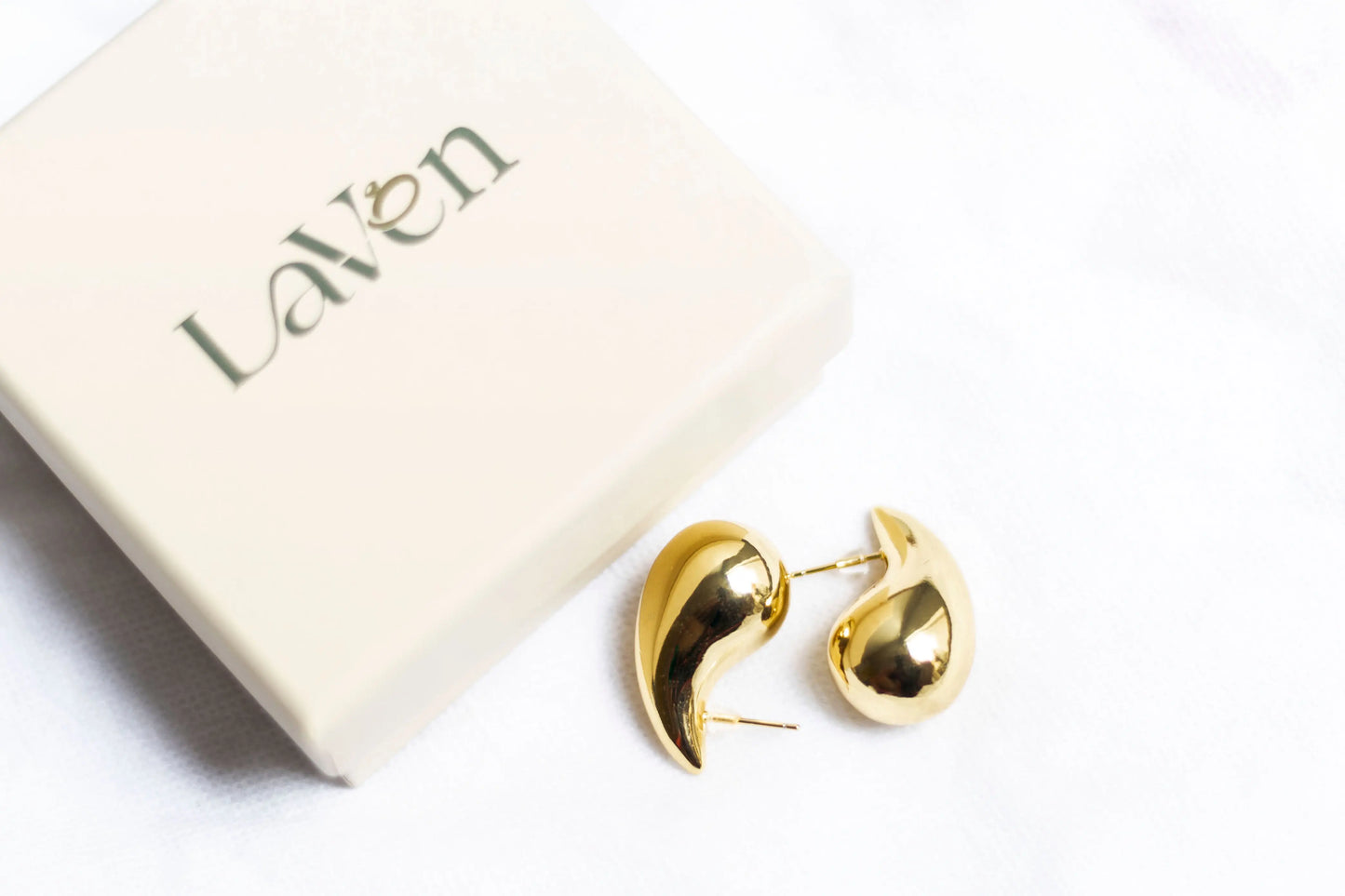 Gold Teardrops Earrings LAVEN JEWELLERY