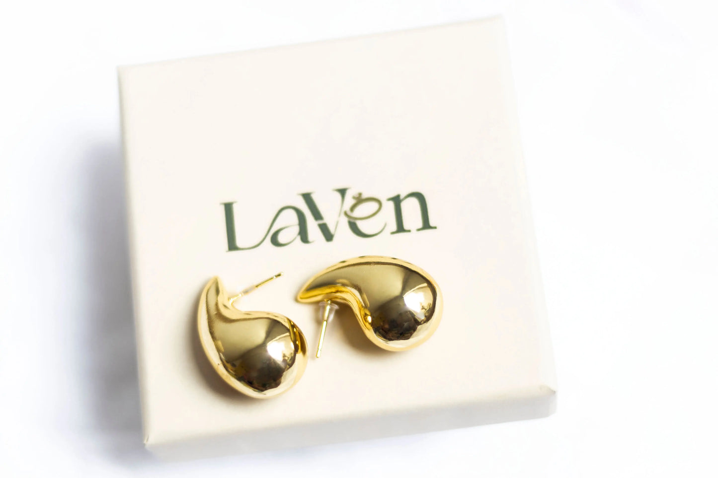 Gold Teardrops Earrings LAVEN JEWELLERY