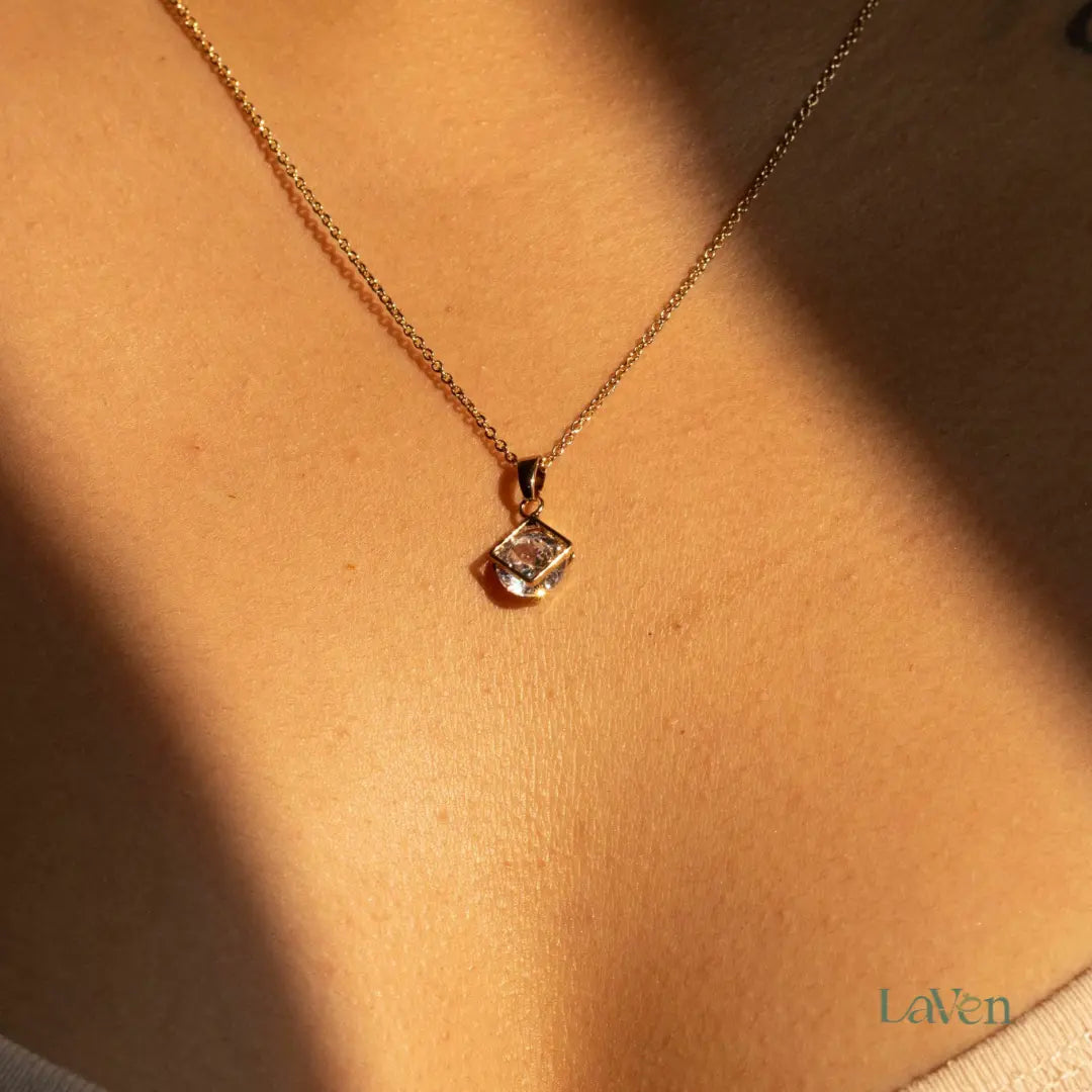 Gold Square Pendant LAVEN JEWELLERY