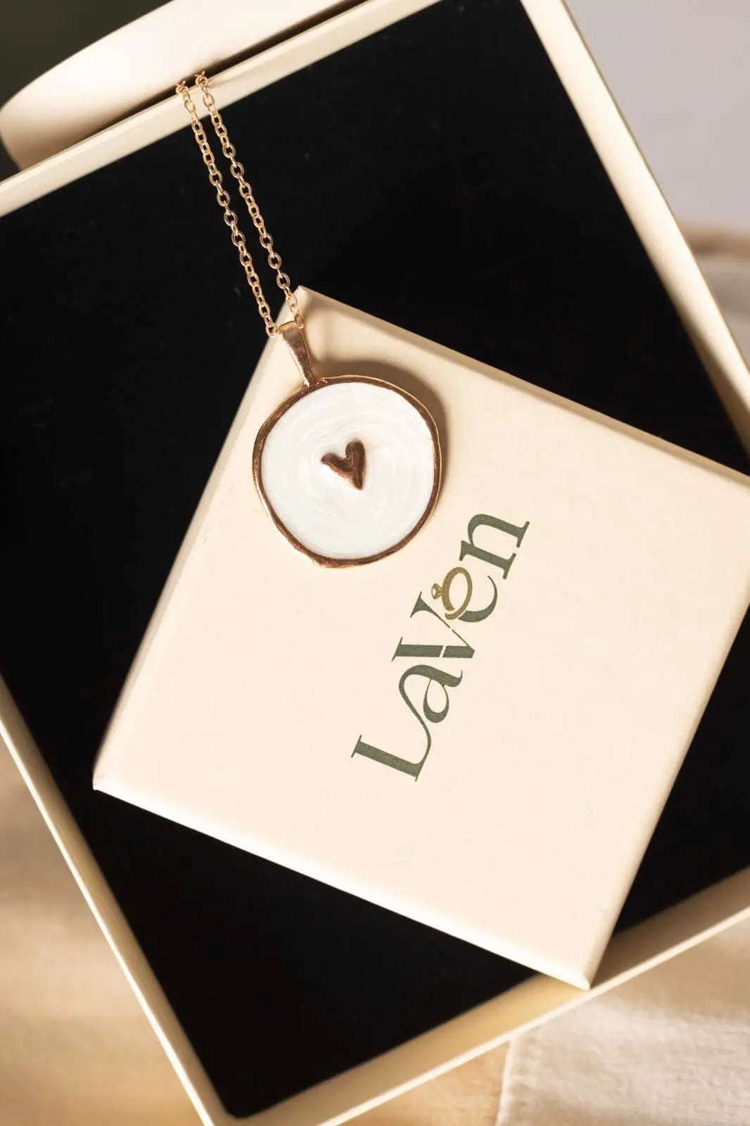White Enamel Pendant LAVEN JEWELLERY