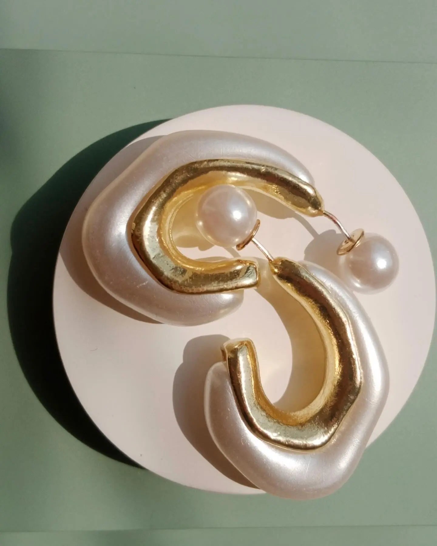 Pearl Hoop Earrings LAVEN JEWELLERY