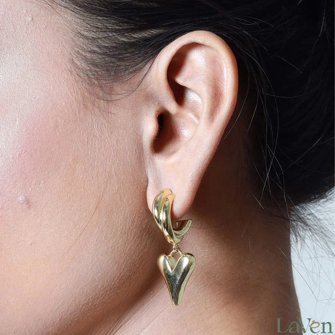 Oversized Heart Earrings LAVEN JEWELLERY