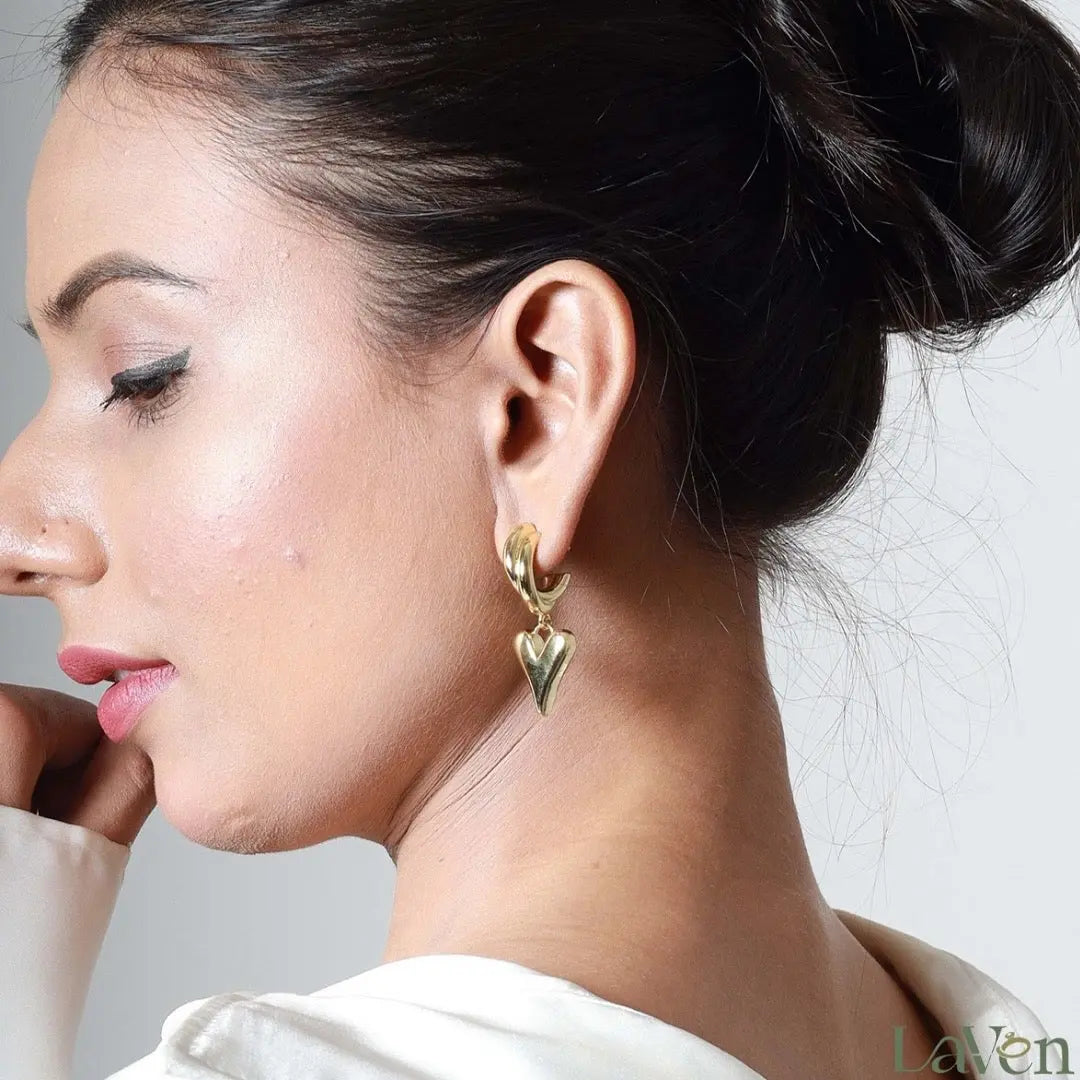 Oversized Heart Earrings LAVEN JEWELLERY
