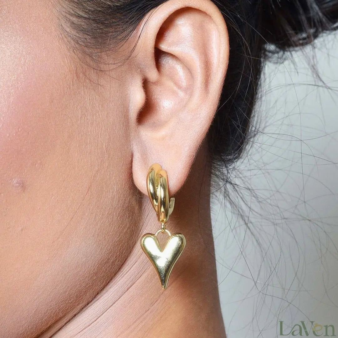Oversized Heart Earrings LAVEN JEWELLERY