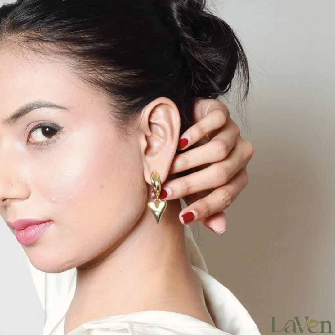 Oversized Heart Earrings LAVEN JEWELLERY