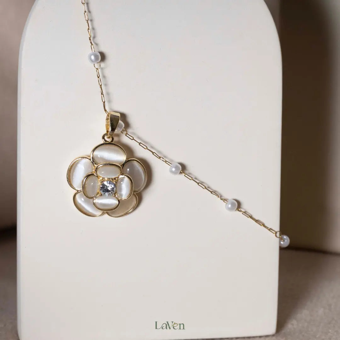 Floral Pearl Pendant LAVEN JEWELLERY