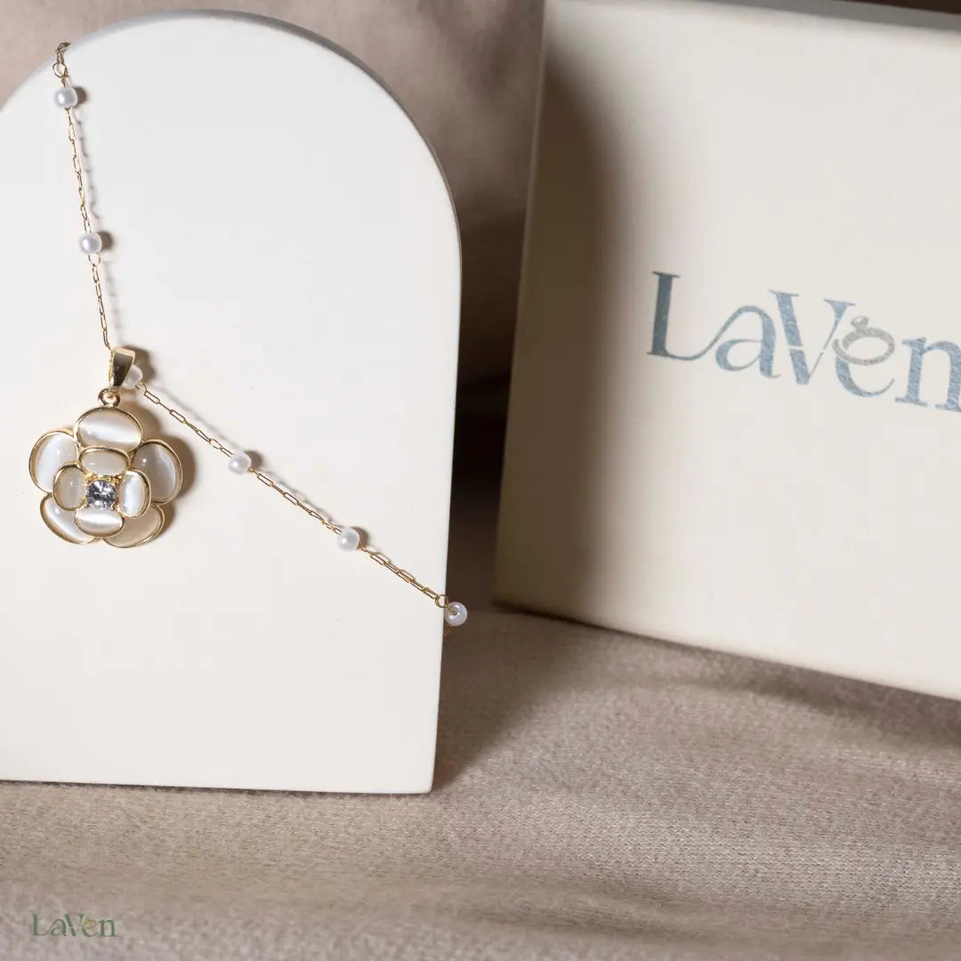 Floral Pearl Pendant LAVEN JEWELLERY