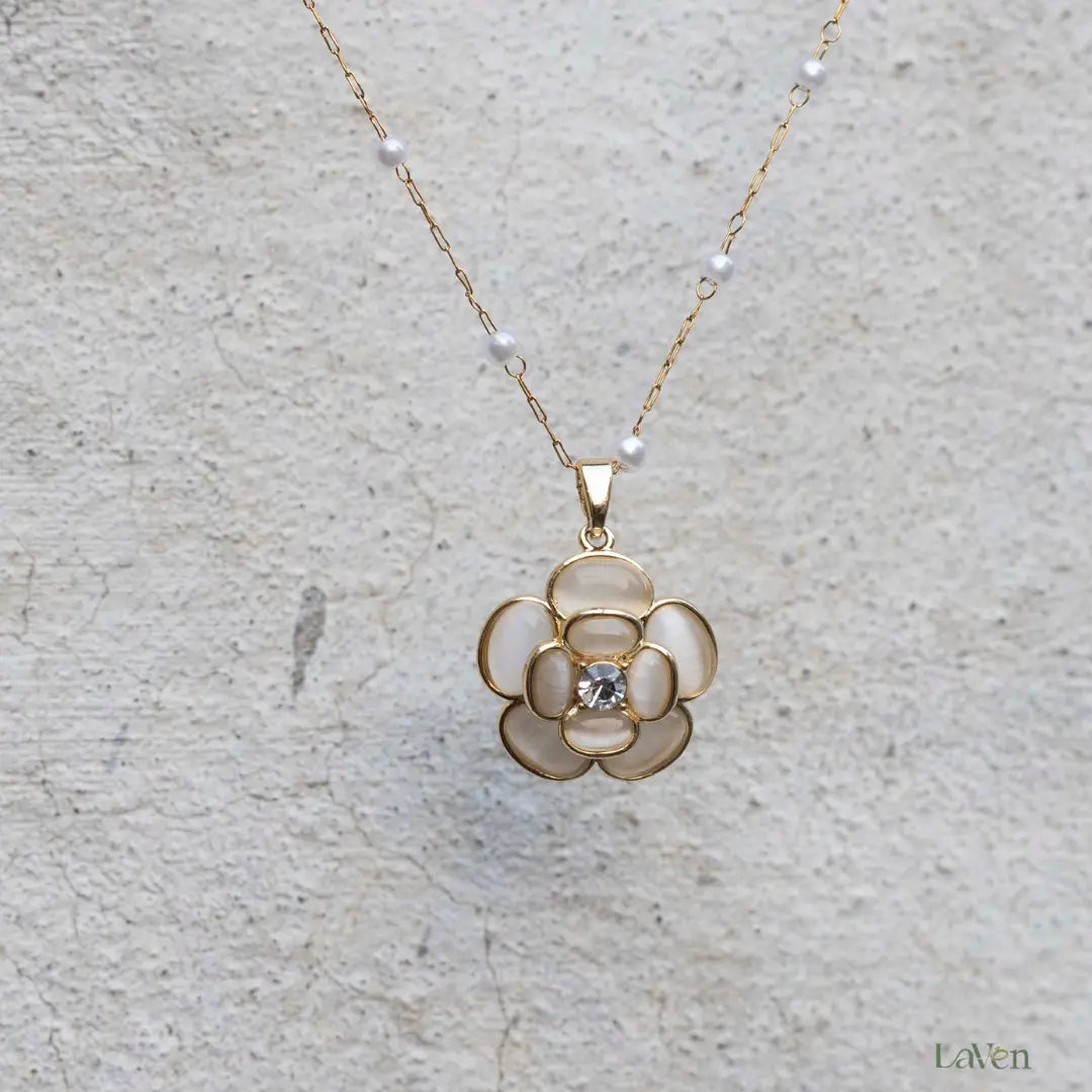 Floral Pearl Pendant LAVEN JEWELLERY