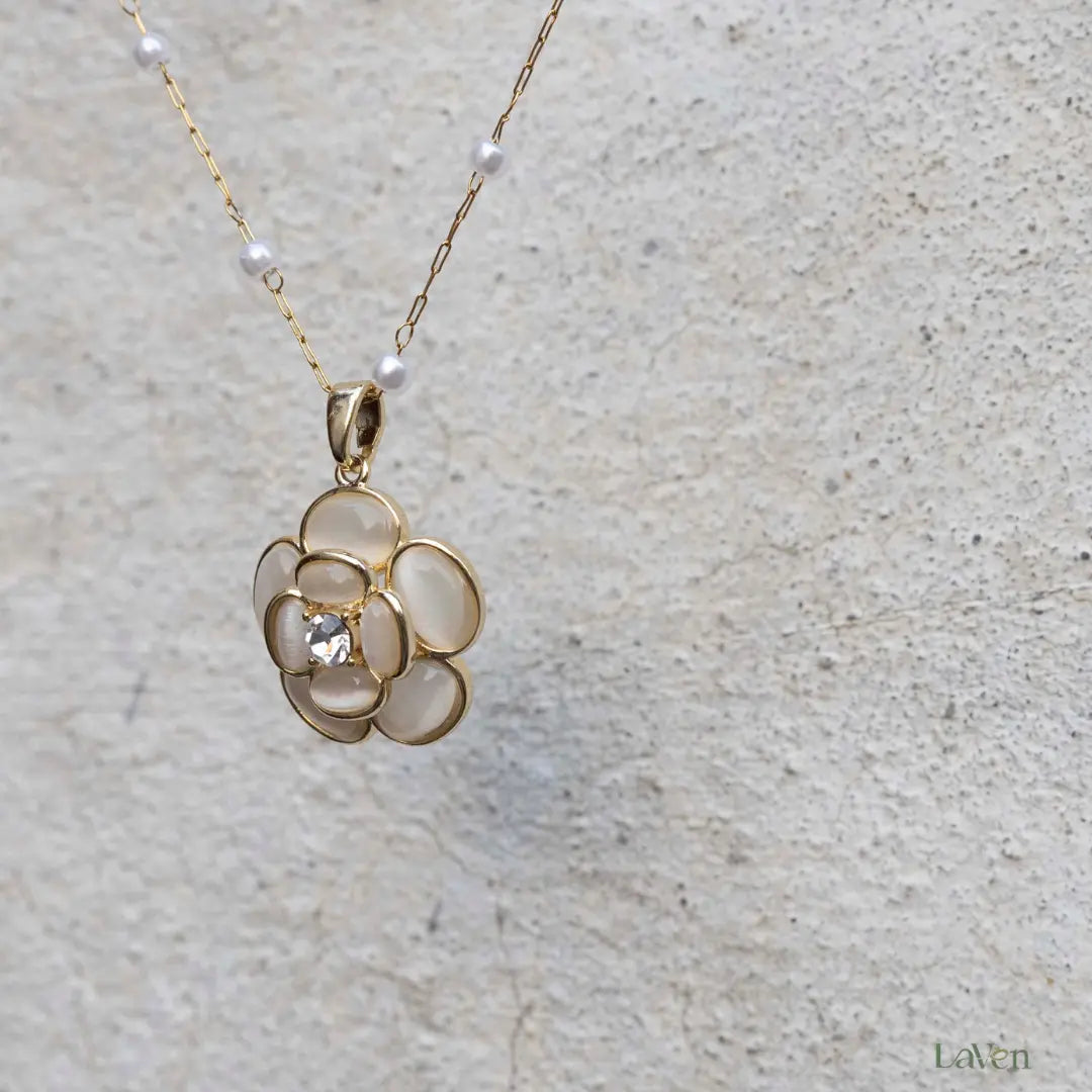 Floral Pearl Pendant LAVEN JEWELLERY
