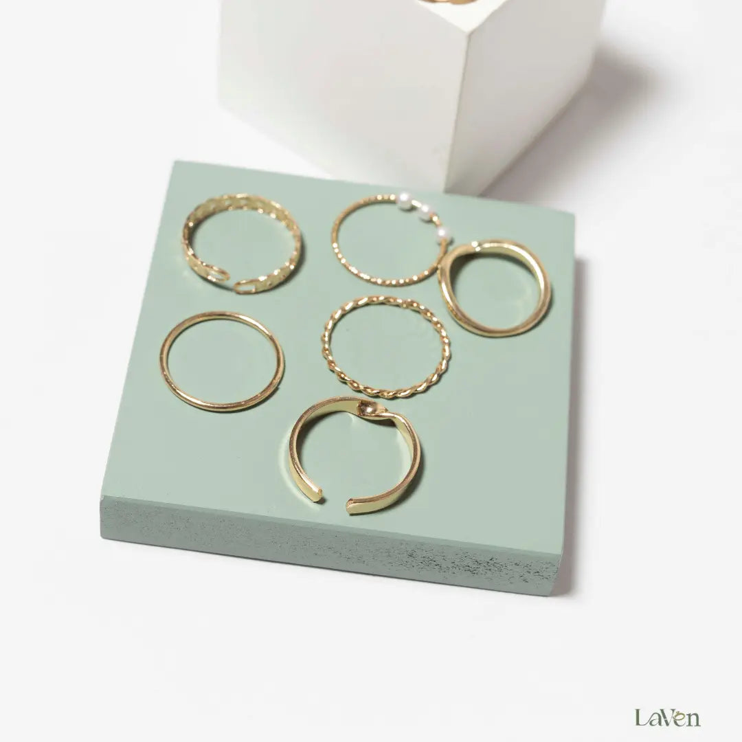Pearl Eclipse Ring Set LAVEN JEWELLERY