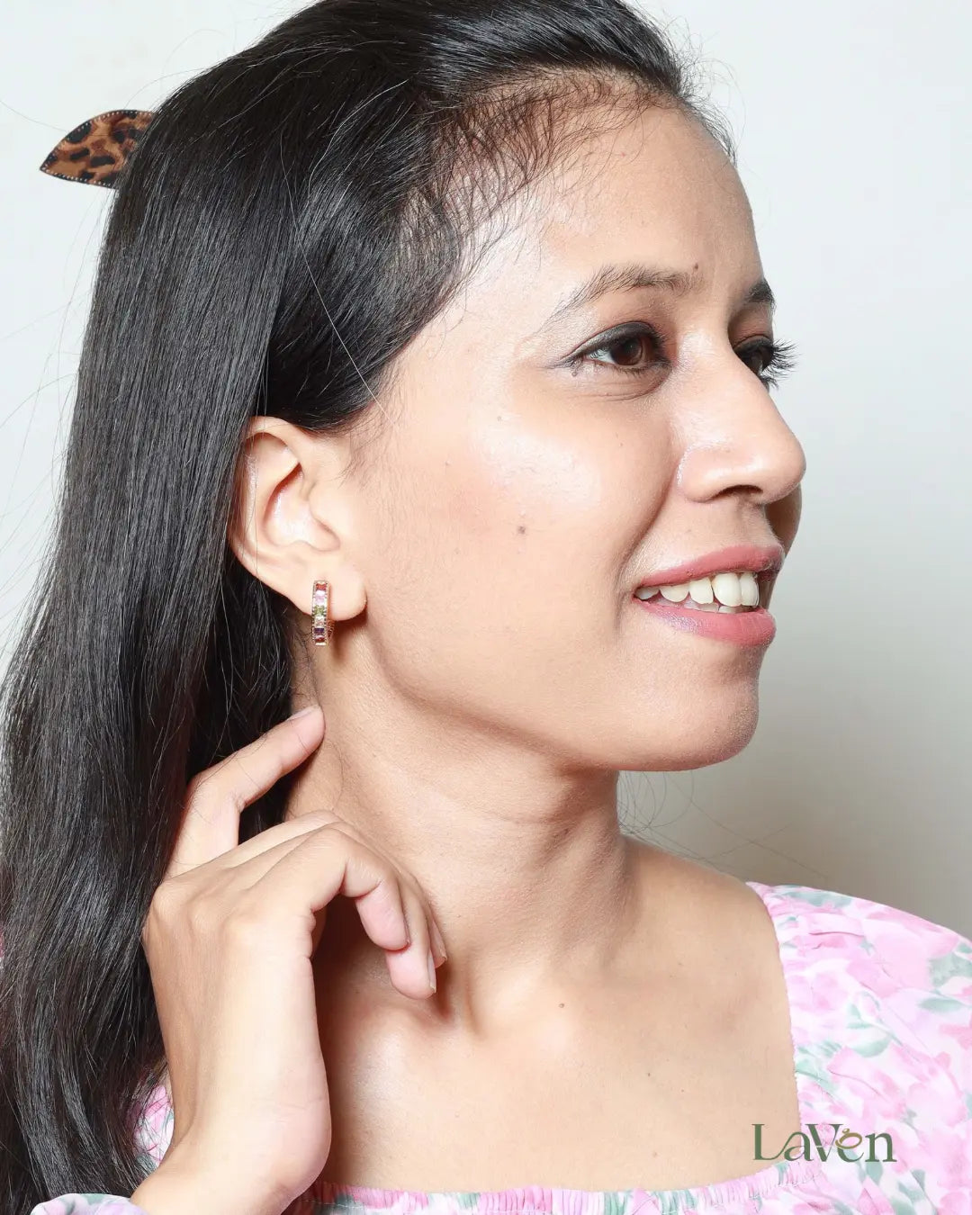 Multigemstone Hoop Earrings - LAVEN JEWELLERY