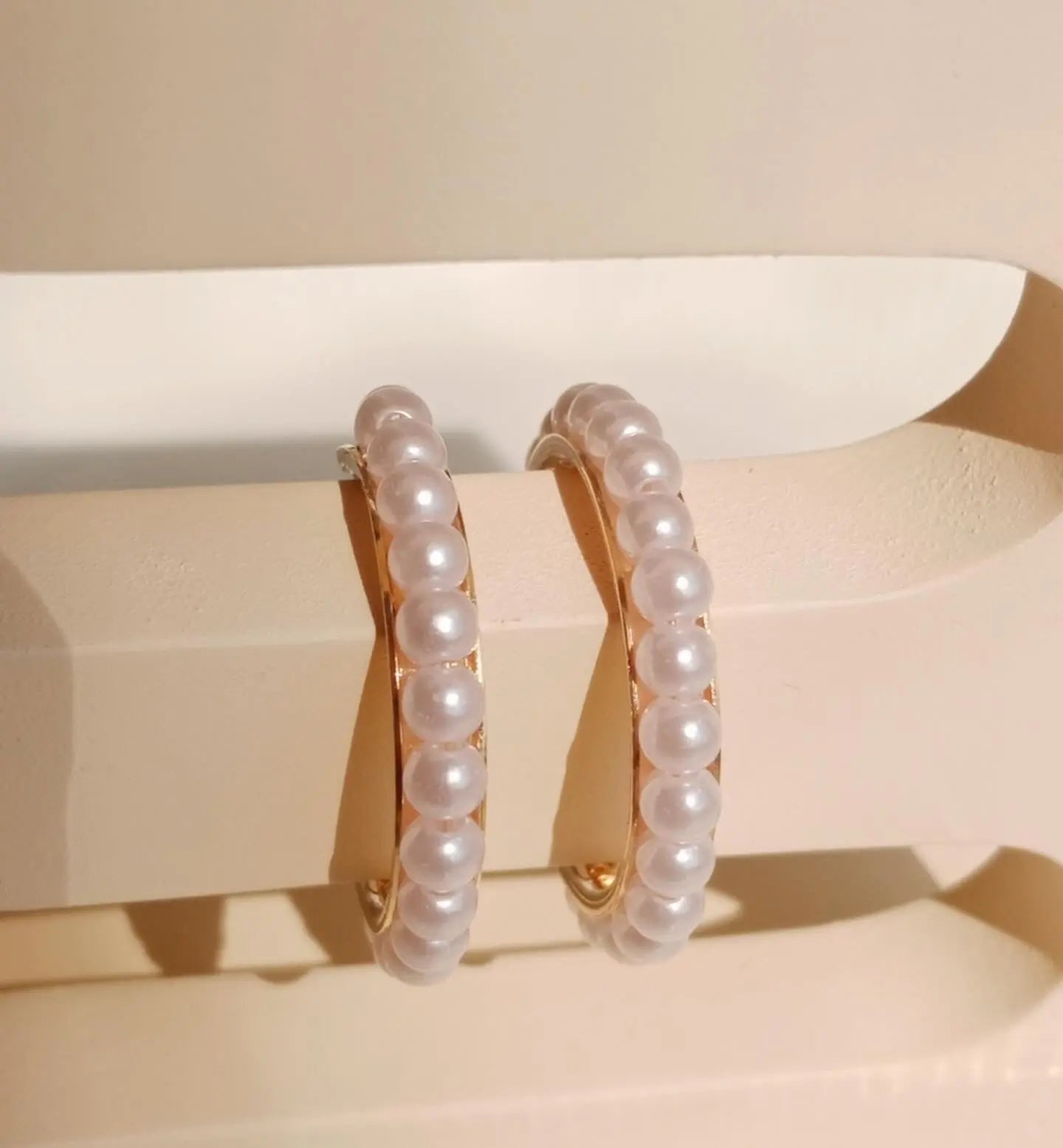 Pearl Cluster Hoop Earrings LAVEN JEWELLERY