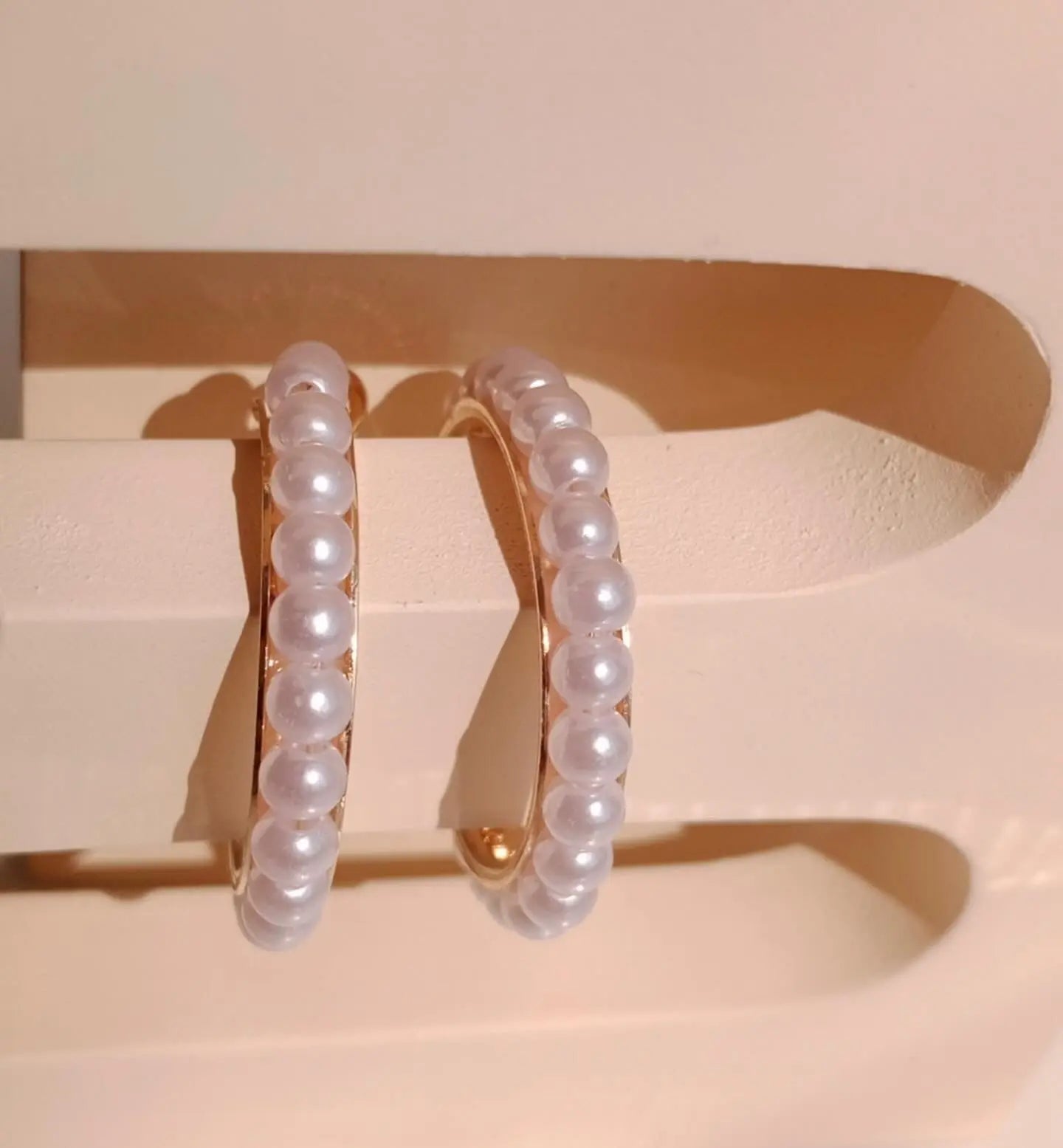 Pearl Cluster Hoop Earrings LAVEN JEWELLERY
