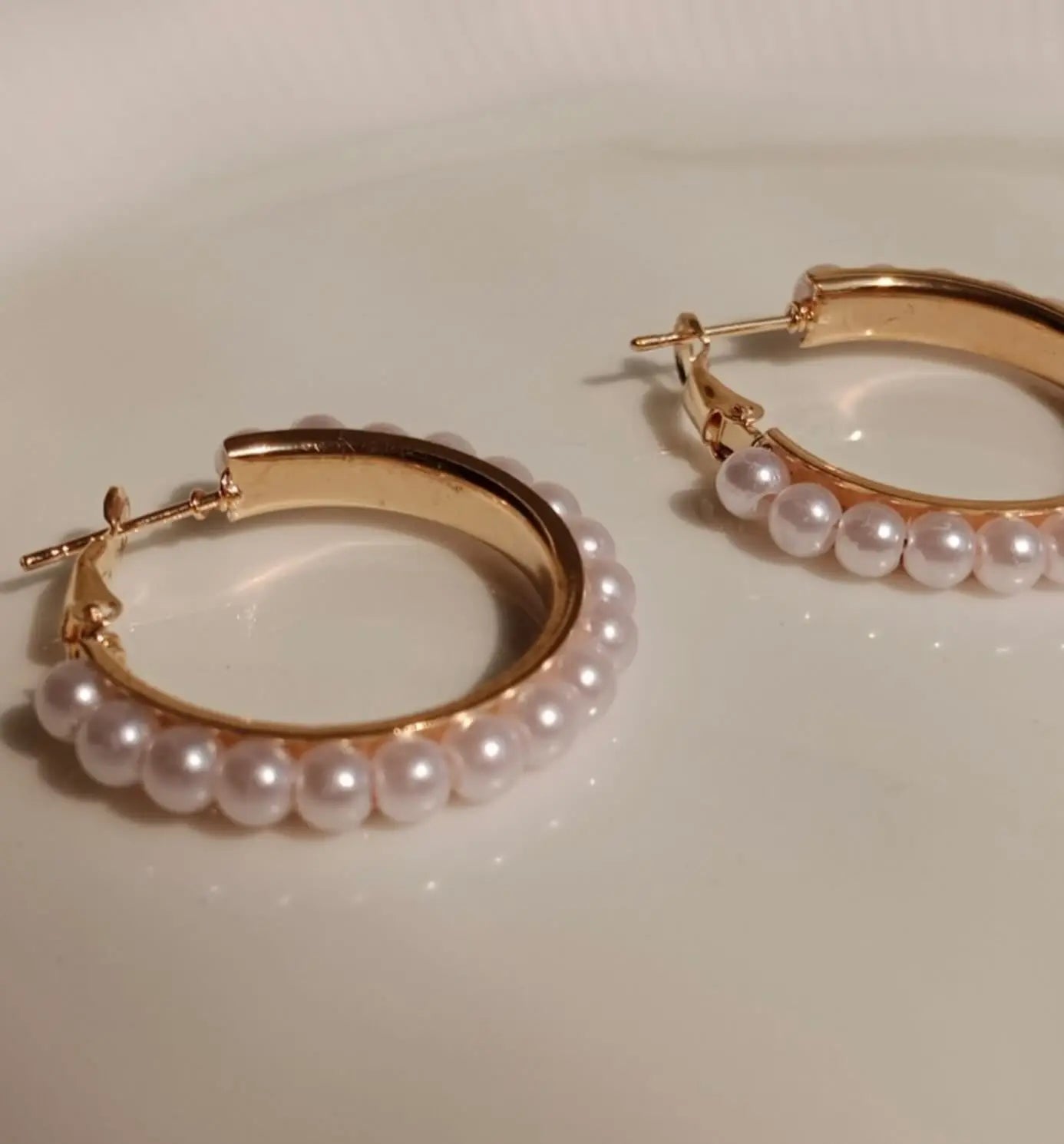 Pearl Cluster Hoop Earrings LAVEN JEWELLERY