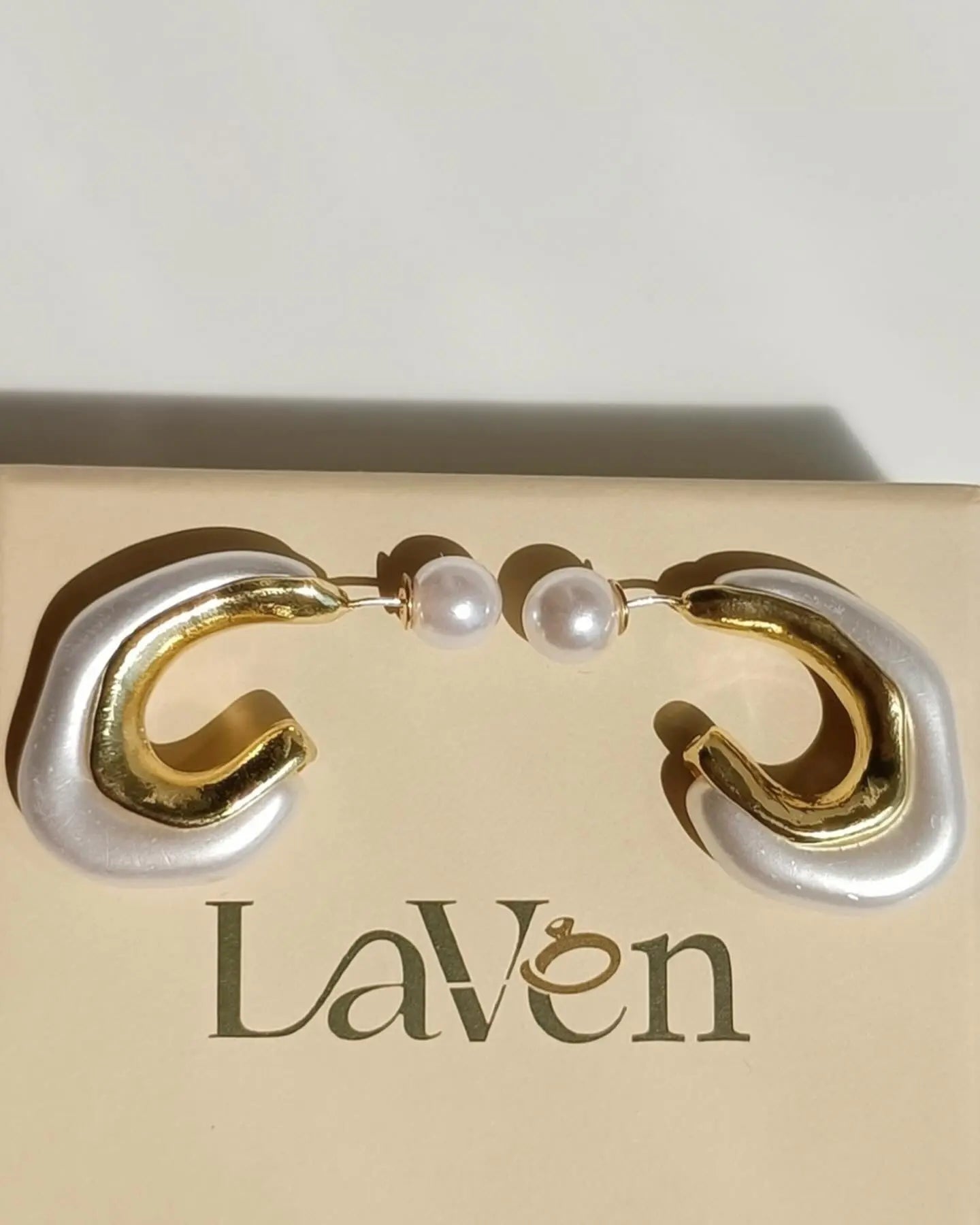 Pearl Hoop Earrings LAVEN JEWELLERY