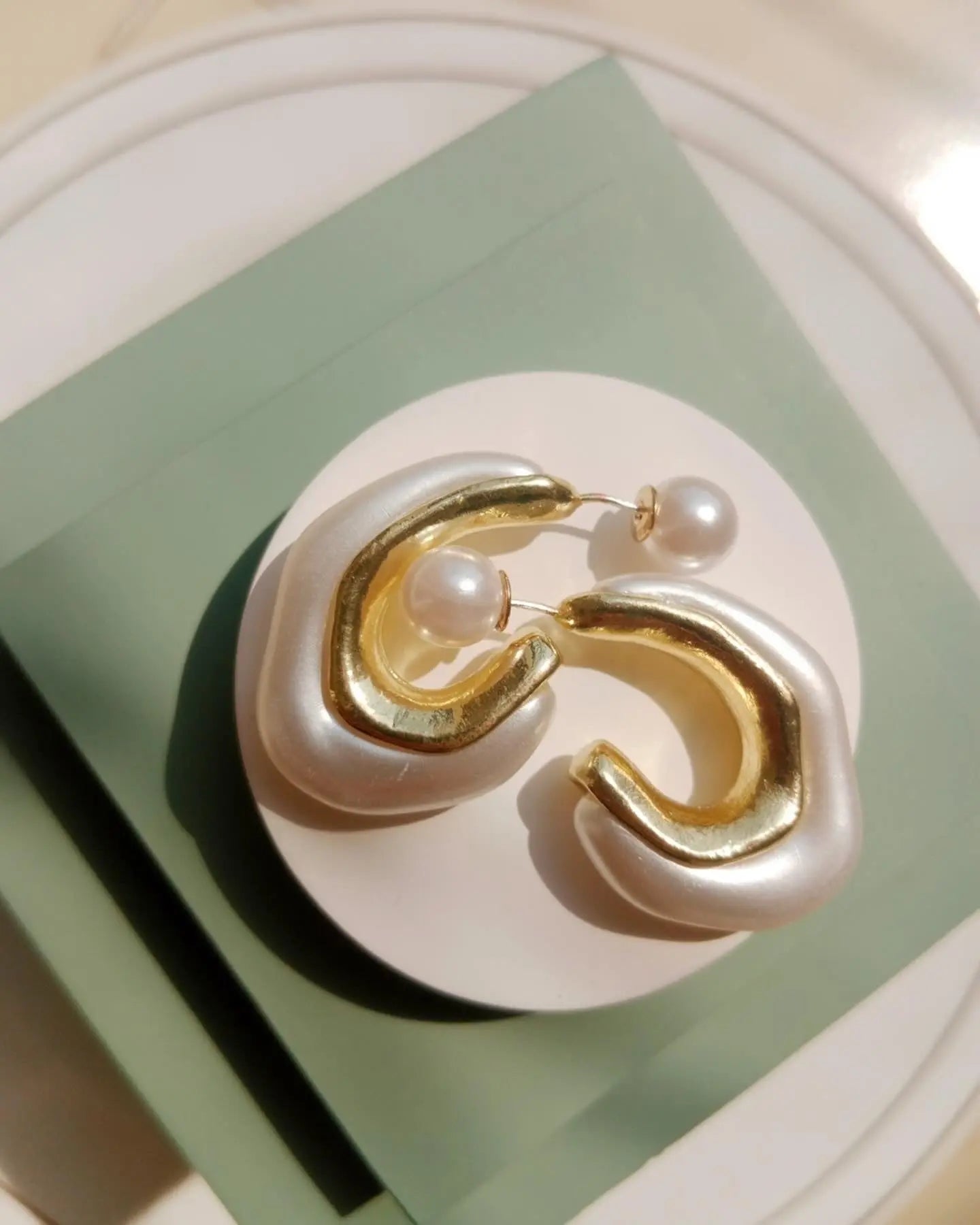 Pearl Hoop Earrings LAVEN JEWELLERY
