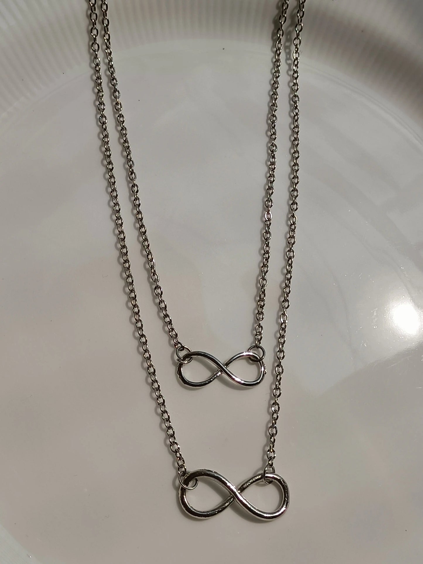 Silver Infinity Multilayered Necklace LAVEN JEWELLERY