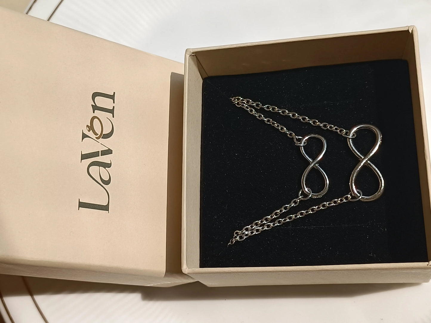 Silver Infinity Multilayered Necklace LAVEN JEWELLERY