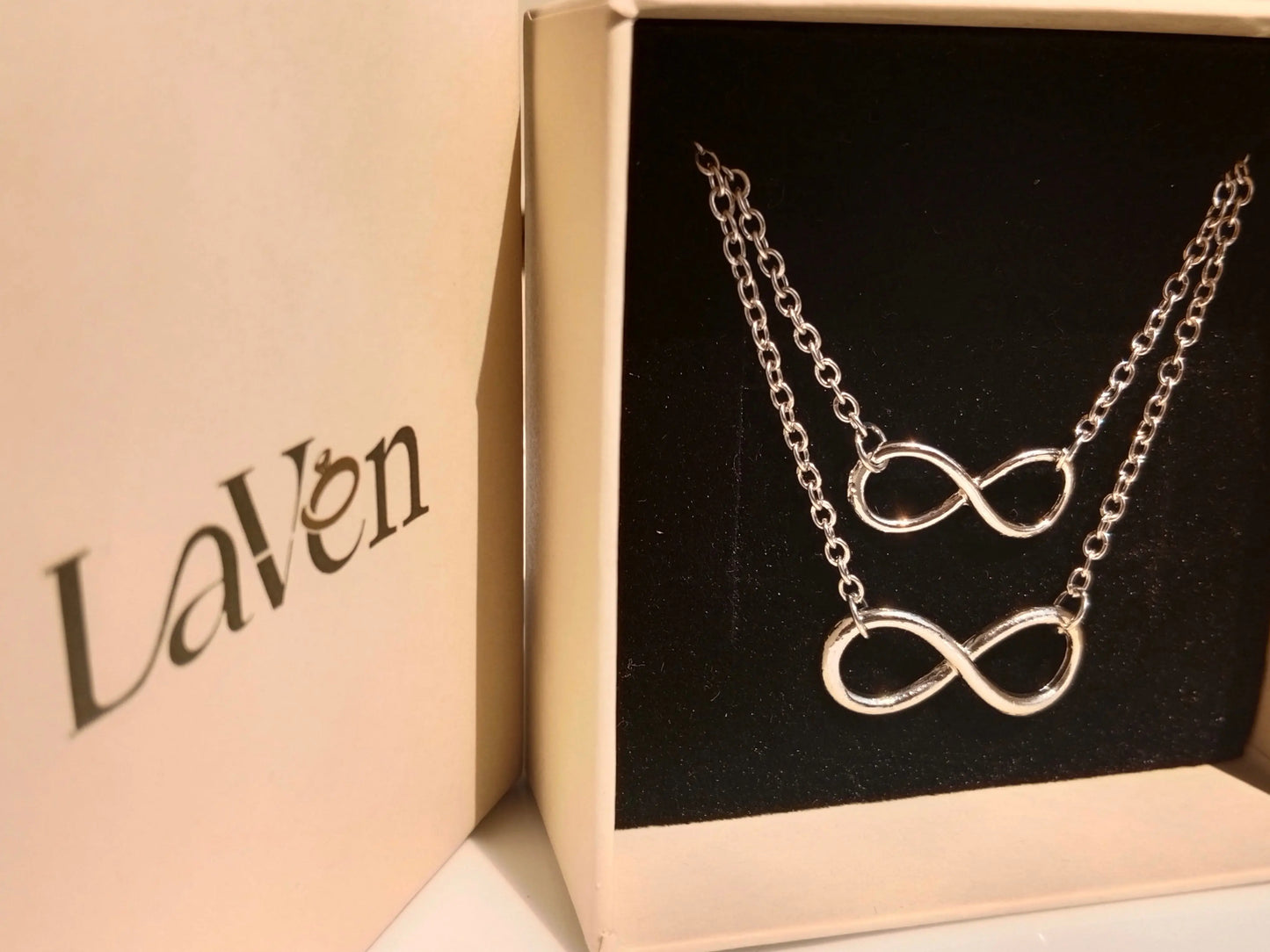 Silver Infinity Multilayered Necklace LAVEN JEWELLERY
