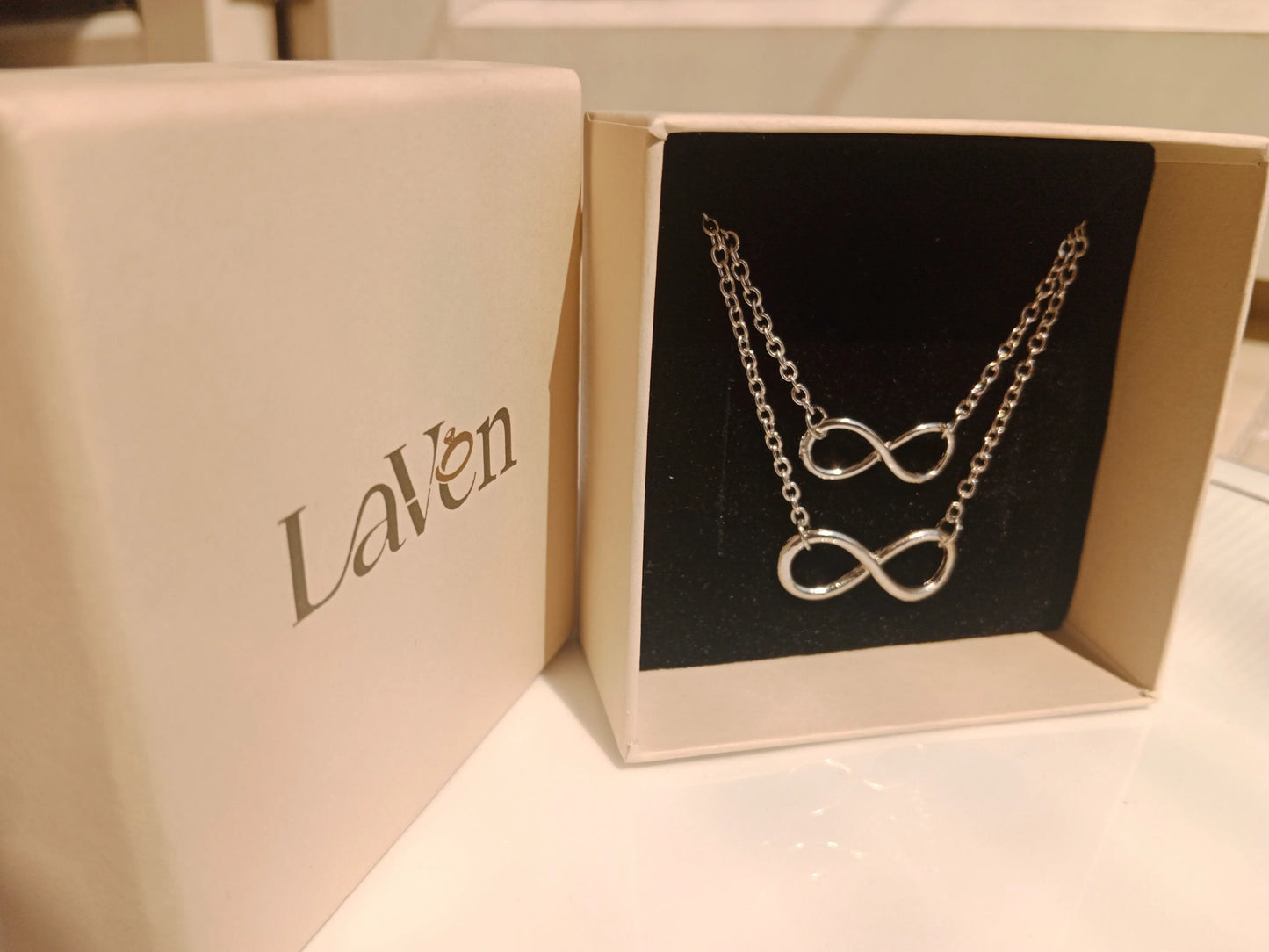Silver Infinity Multilayered Necklace LAVEN JEWELLERY