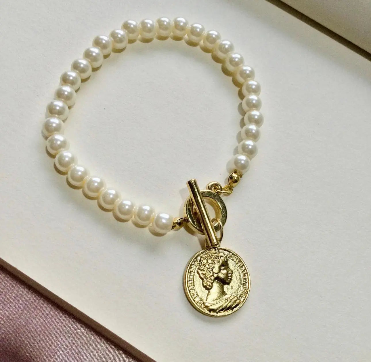 Pearl Coin Bracelet LAVEN JEWELLERY