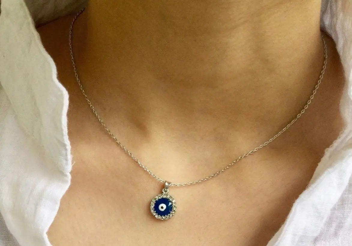 Evil Eye Studded Pendant LAVEN JEWELLERY