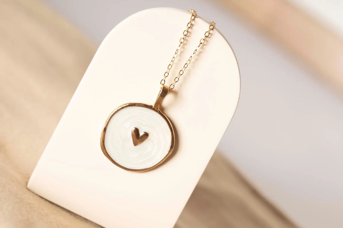 White Enamel Pendant LAVEN JEWELLERY
