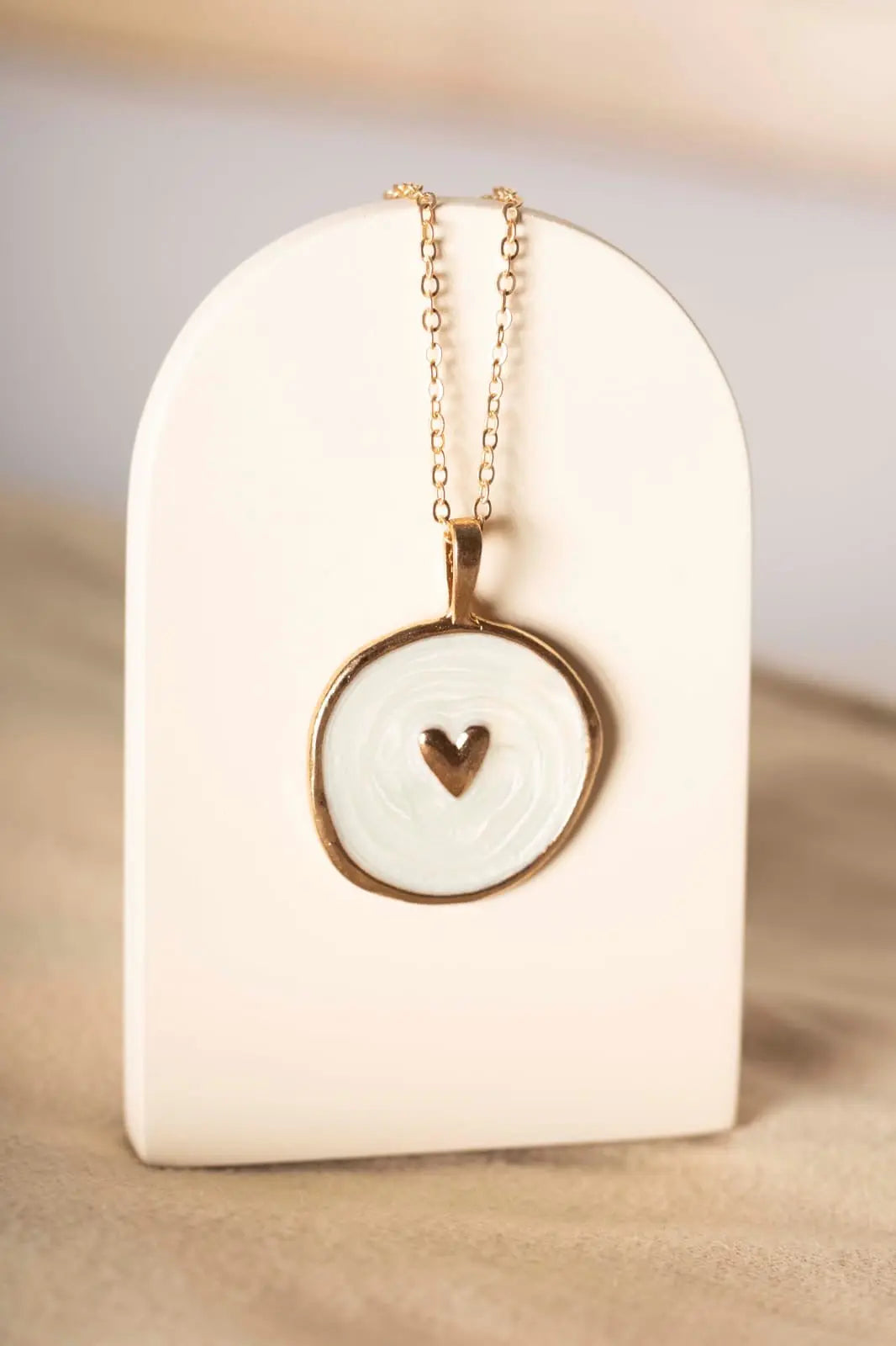 White Enamel Pendant LAVEN JEWELLERY