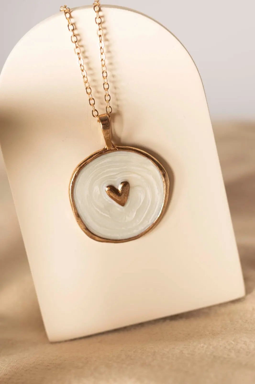 White Enamel Pendant LAVEN JEWELLERY