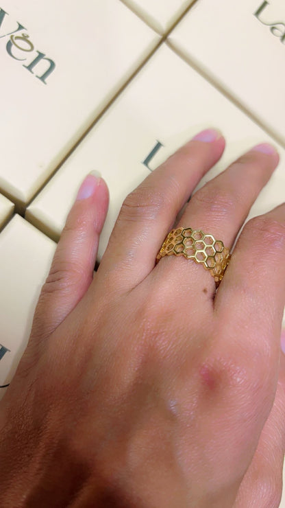 Gold Hexa Ring