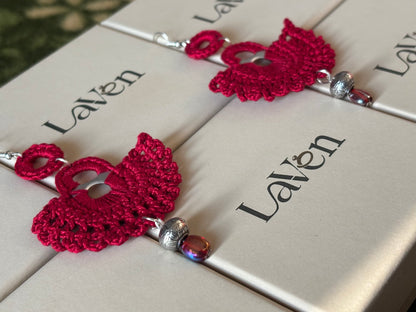 Handmade Crochet
Half Moon Earring -
Red