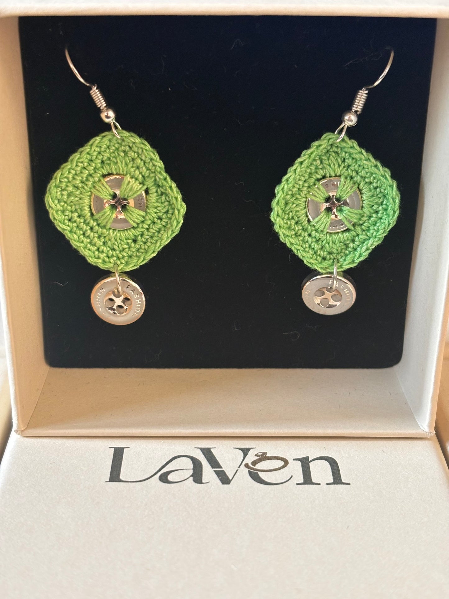 Handmade Crochet - Light Green Earring