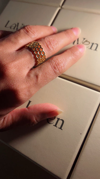 Gold Hexa Ring