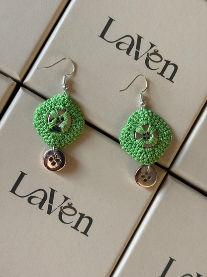 Handmade Crochet - Light Green Earring