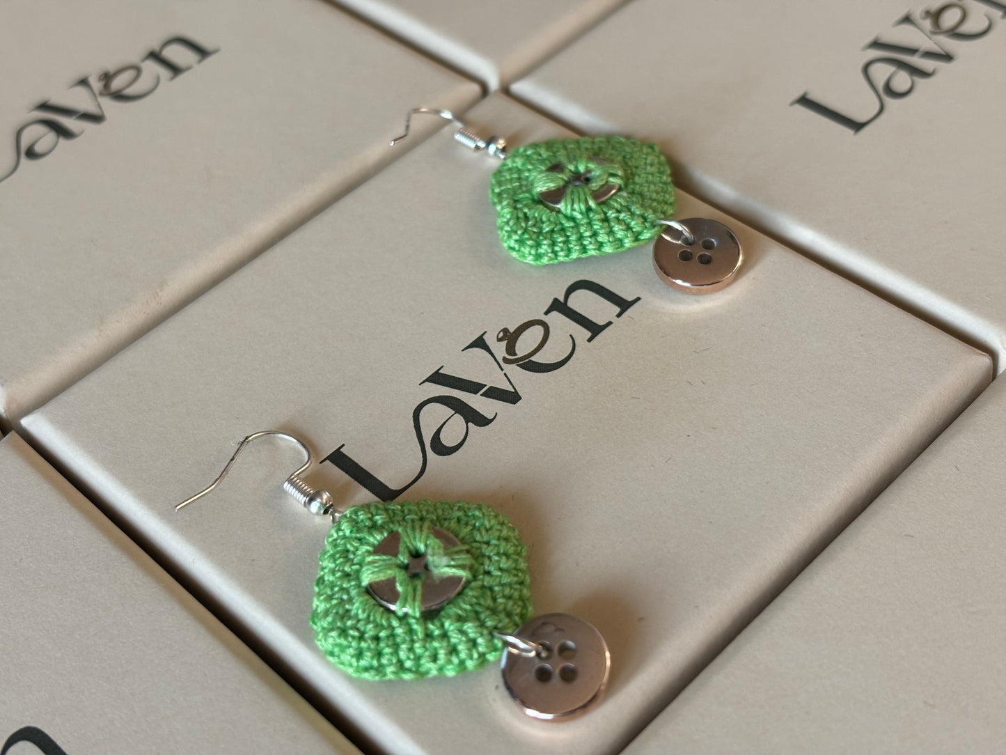 Handmade Crochet - Light Green Earring