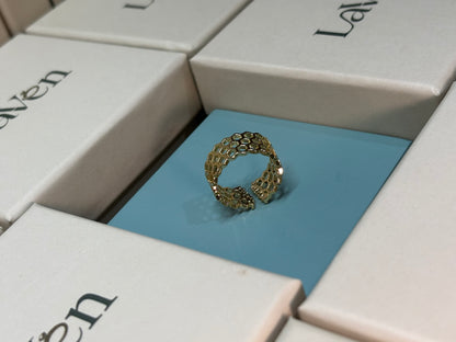 Gold Hexa Ring