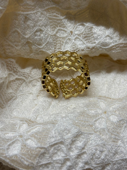 Gold Hexa Ring
