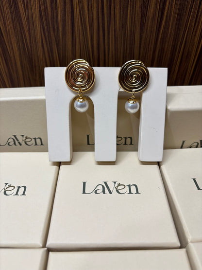 Swirl & Pearl Hoops