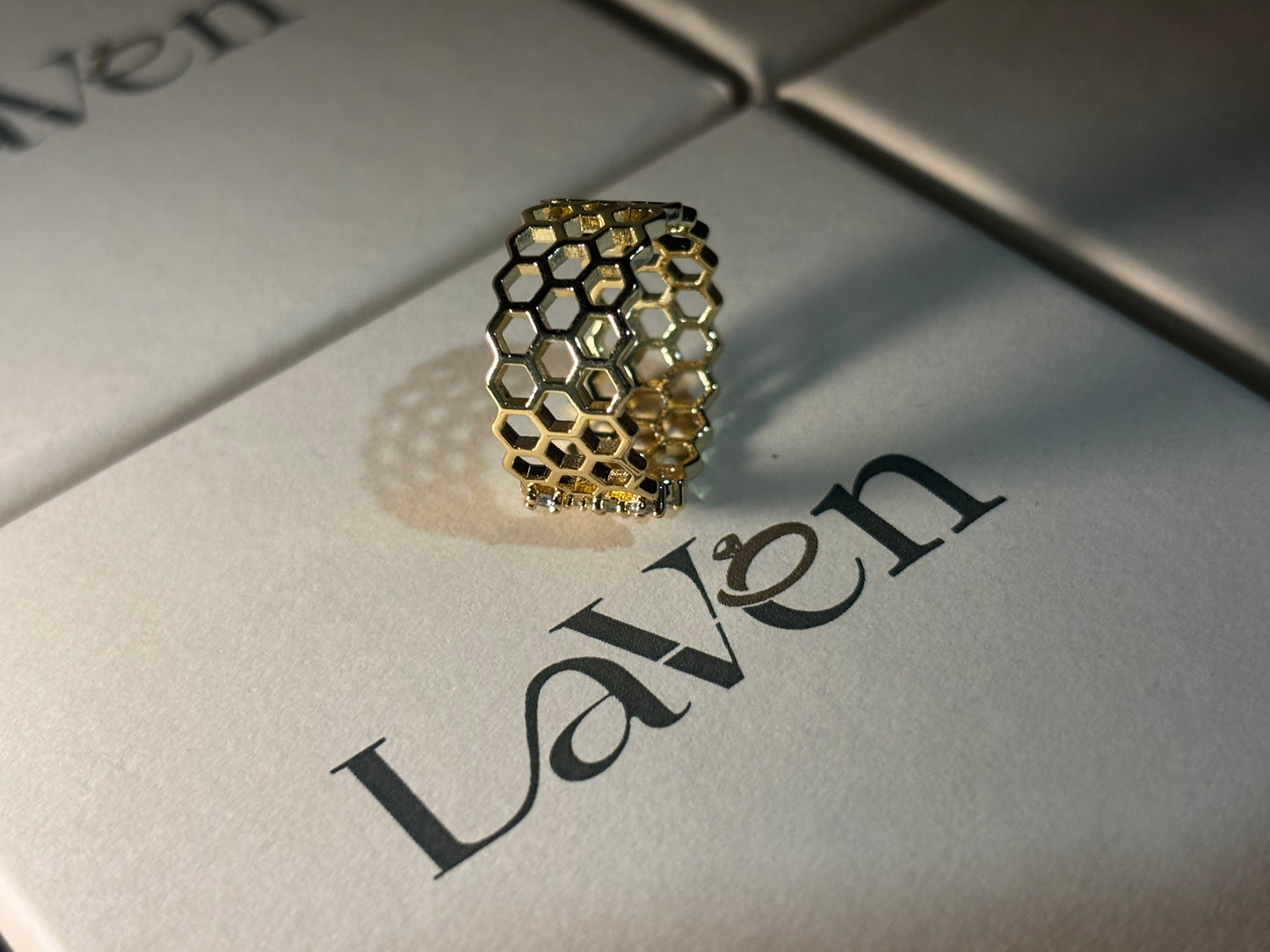 Gold Hexa Ring