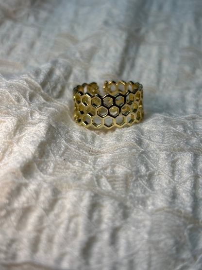Gold Hexa Ring