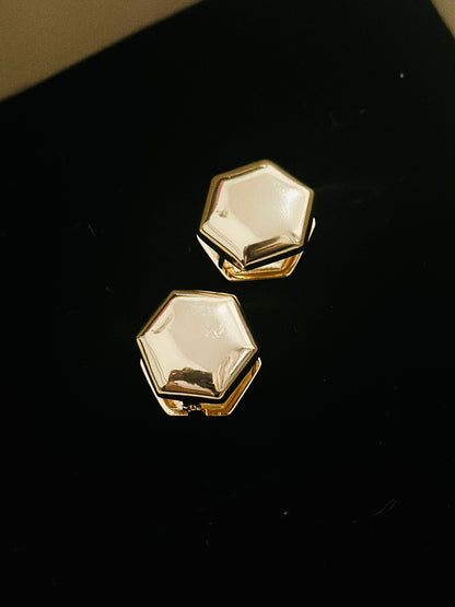 Sleek Gold Hexagon Earrings LAVEN JEWELLERY