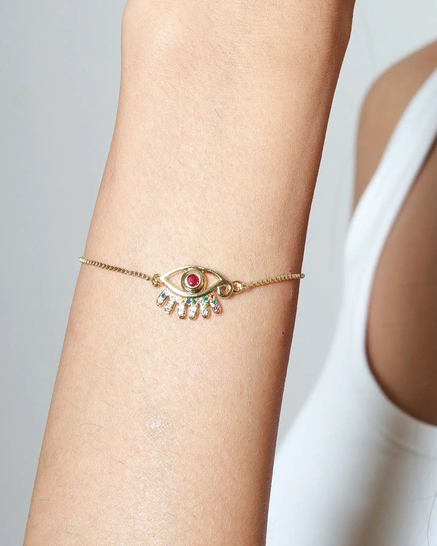 Gold Evil Eye Bracelet LAVEN JEWELLERY