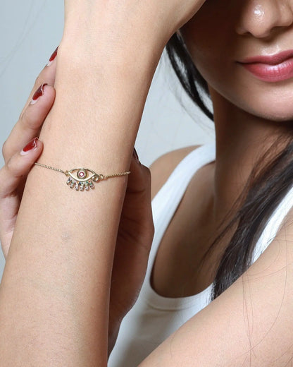 Gold Evil Eye Bracelet LAVEN JEWELLERY