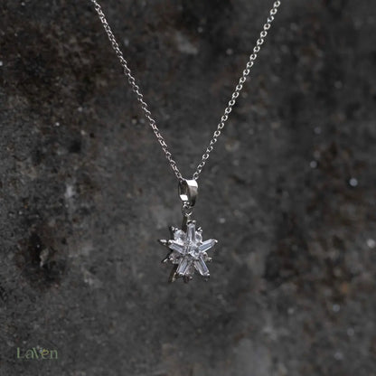 Silver Snowflake Necklace - LAVEN JEWELLERY