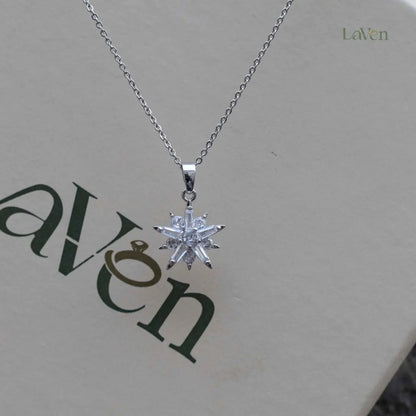 Silver Snowflake Necklace - LAVEN JEWELLERY
