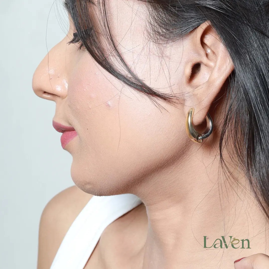 Two Toned Hoop Earrings - LAVEN JEWELLERY
